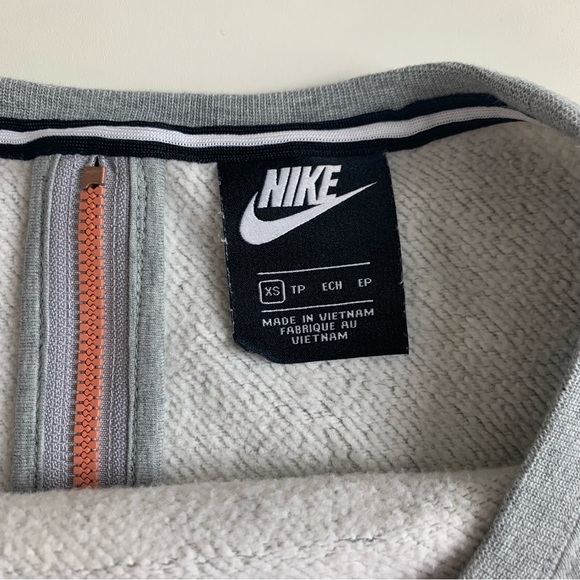 Nike Air Rally Crew Cropped Sweatshirt Back Zip Gray Metallic Rose Gold X-Small - Picture 12 of 16